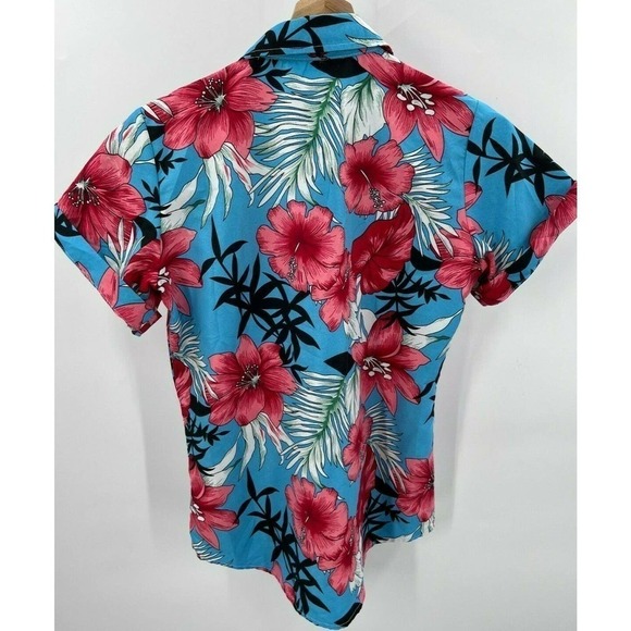 SSLR Womens Size XS Hawaiian Summer Button-Up Shirt Short Sleeve Multicolor - Picture 3 of 6